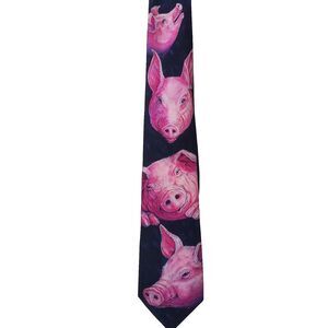 Fredericks of Hollywood Tie Ralph Marlin Pig 1989 Blaine Heilman